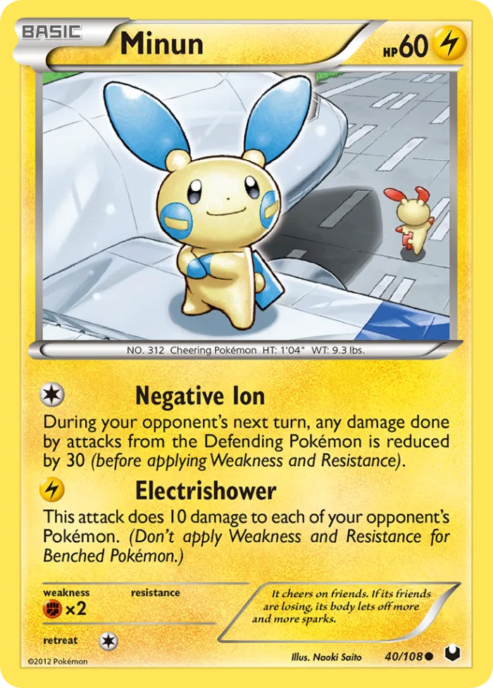 Minun #40 Dark Explorers Pokemon card