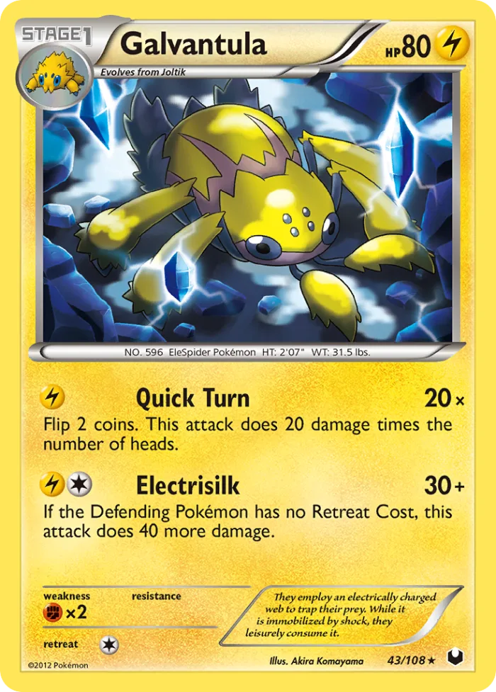 Galvantula #43 Dark Explorers Pokemon card