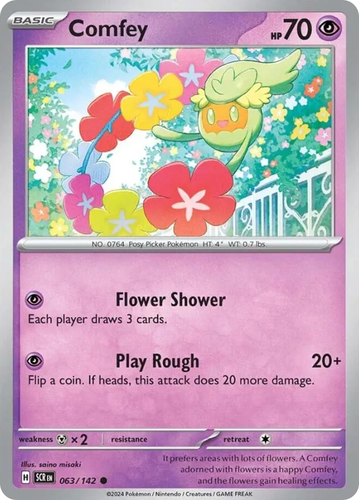Comfey #63 Stellar Crown Pokemon card