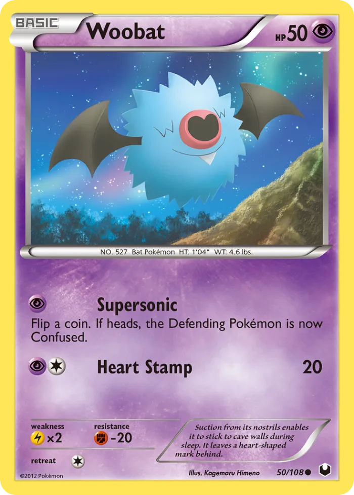 Woobat #50 Dark Explorers Pokemon card
