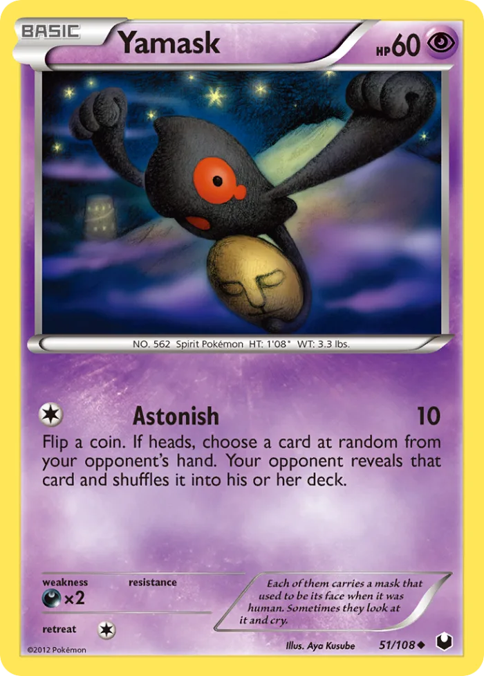 Yamask #51 Dark Explorers Pokemon card