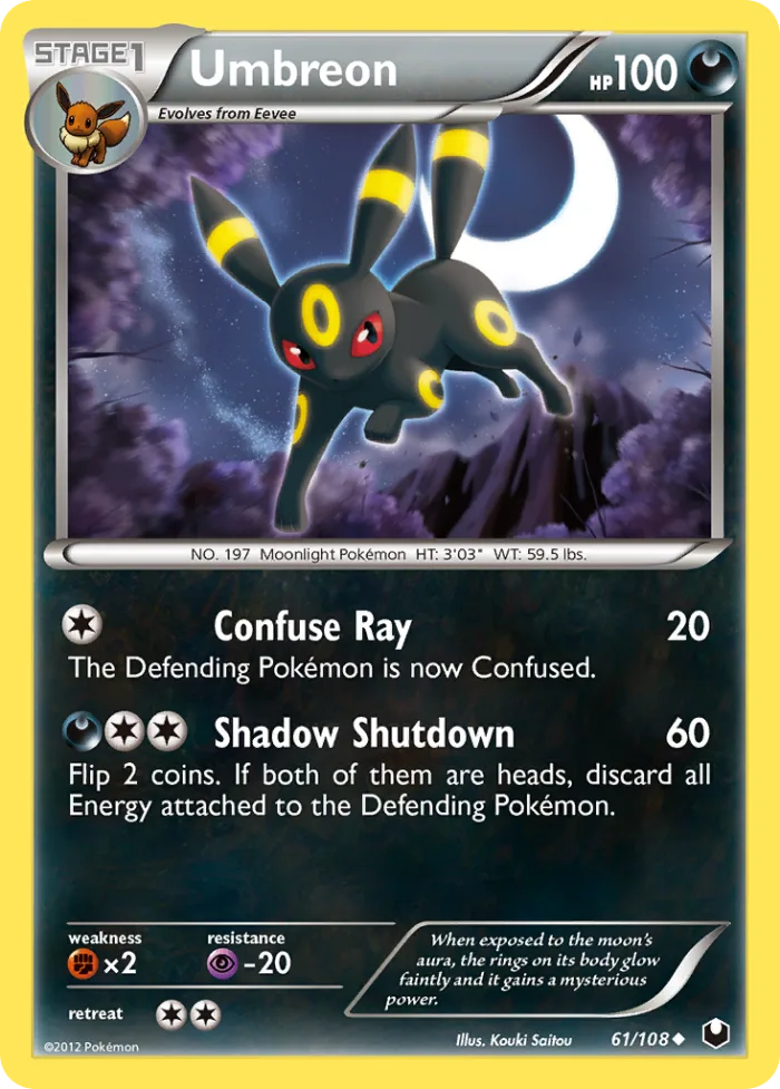 Umbreon #61 Dark Explorers Pokemon card