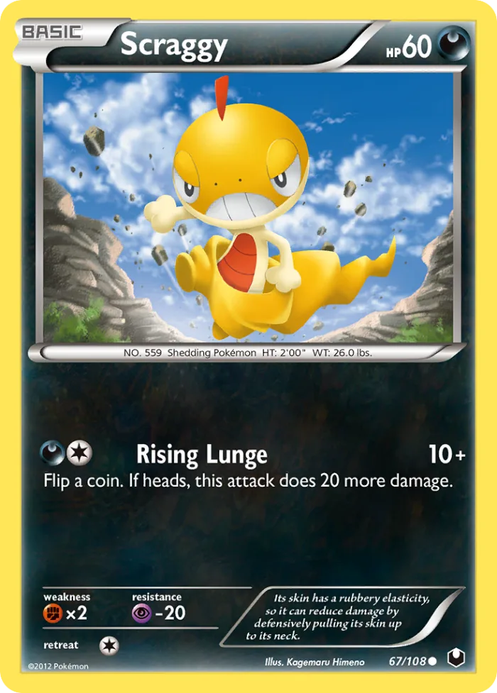 Scraggy #67 Dark Explorers Pokemon card