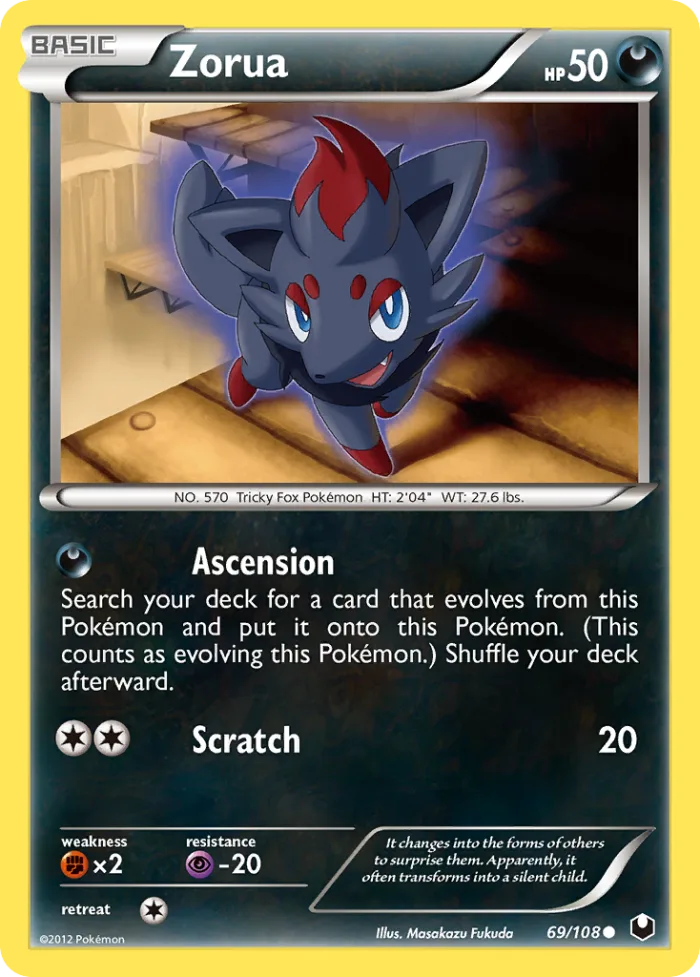 Zorua #69 Dark Explorers Pokemon card