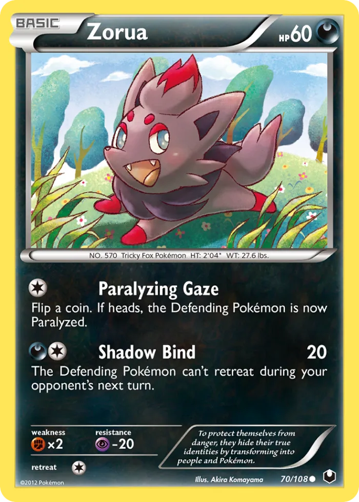 Zorua #70 Dark Explorers Pokemon card