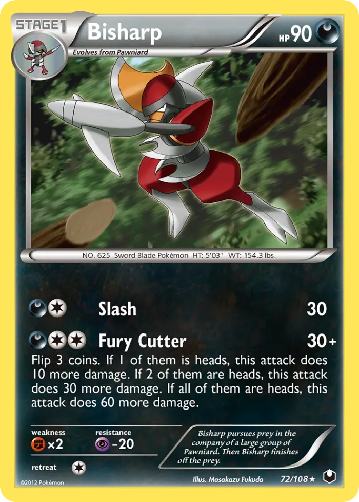 Bisharp #72 Dark Explorers Pokemon card