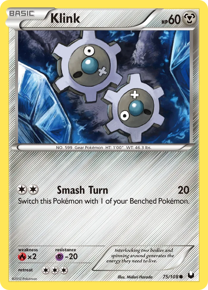 Klink #75 Dark Explorers Pokemon card