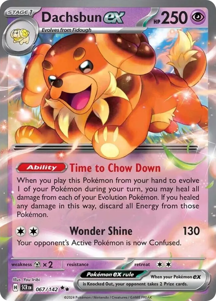 Dachsbun ex #67 Stellar Crown Pokemon card