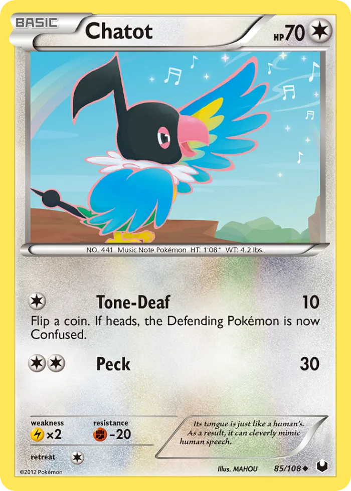 Chatot #85 Dark Explorers Pokemon card
