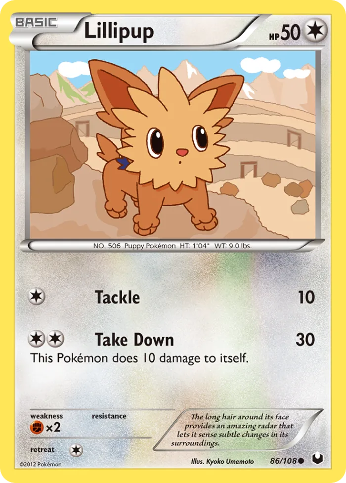Lillipup #86 Dark Explorers Pokemon card