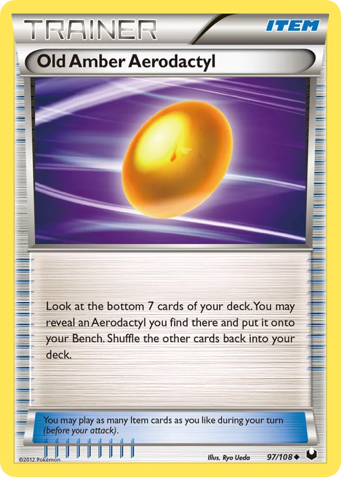 Old Amber Aerodactyl #97 Dark Explorers Pokemon card