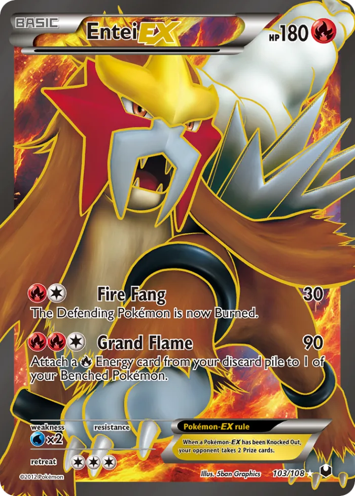 Entei-EX #103 Dark Explorers Pokemon card