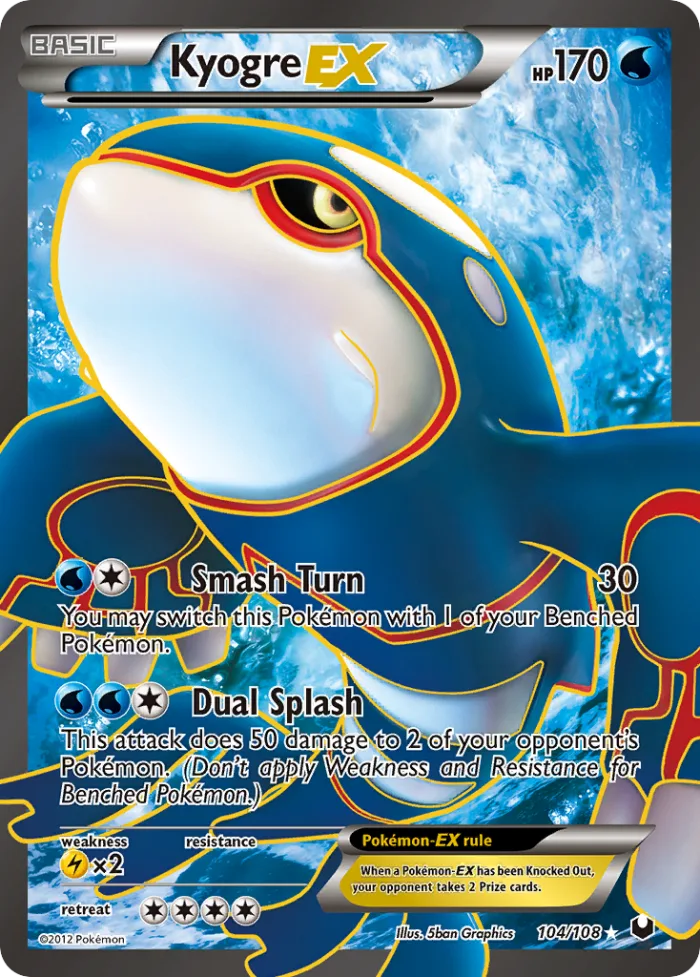 Kyogre-EX #104 Dark Explorers Pokemon card