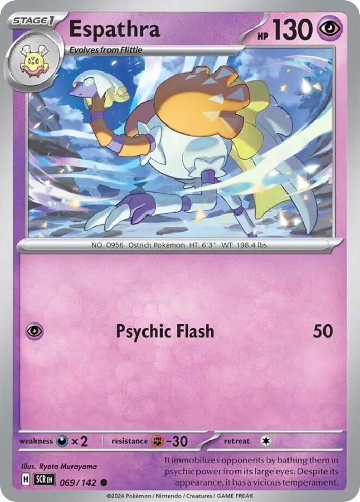 Espathra #69 Stellar Crown Pokemon card