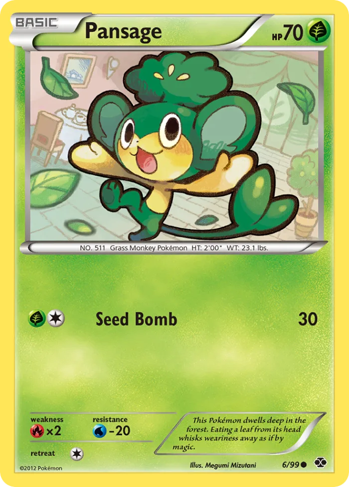 Pansage #6 Next Destinies Pokemon card