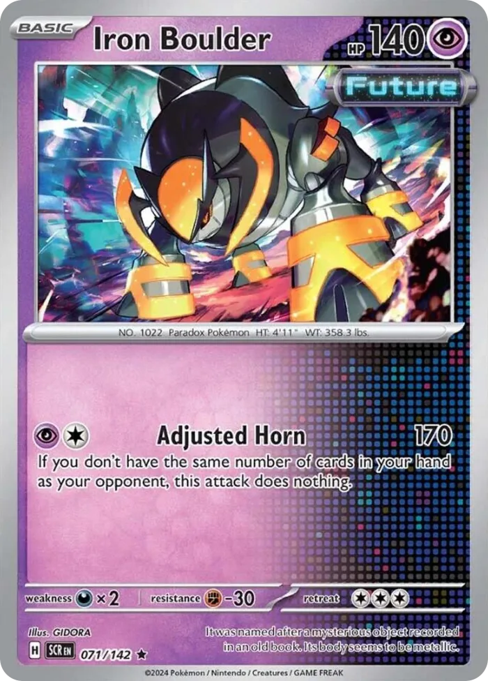 Iron Boulder #71 Stellar Crown Pokemon card