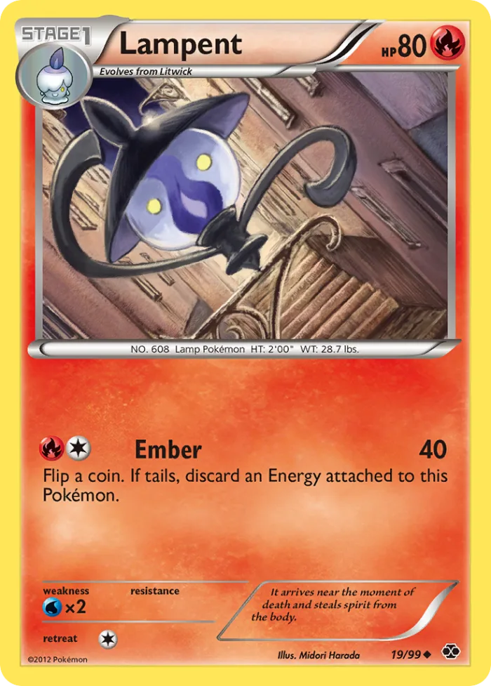 Lampent #19 Next Destinies Pokemon card