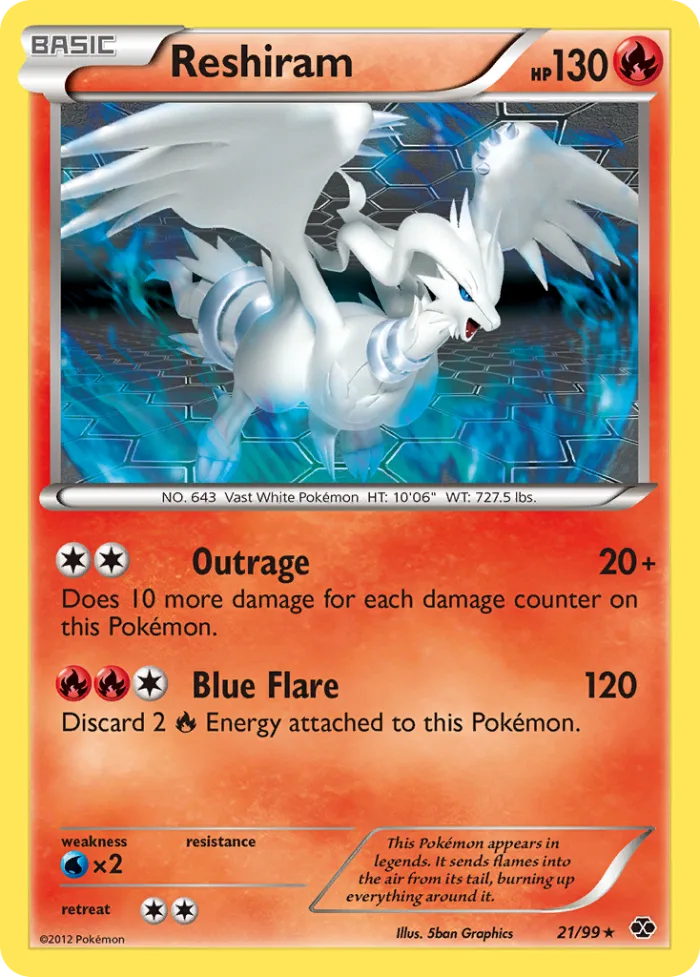 Reshiram #21 Next Destinies Pokemon card
