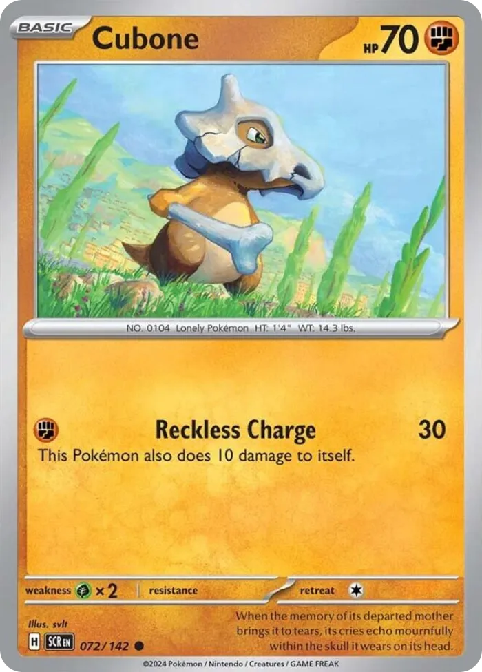 Cubone #72 Stellar Crown Pokemon card