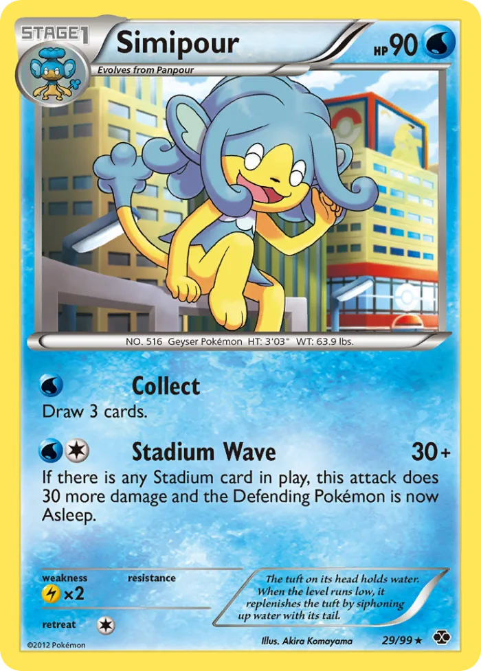 Simipour #29 Next Destinies Pokemon card