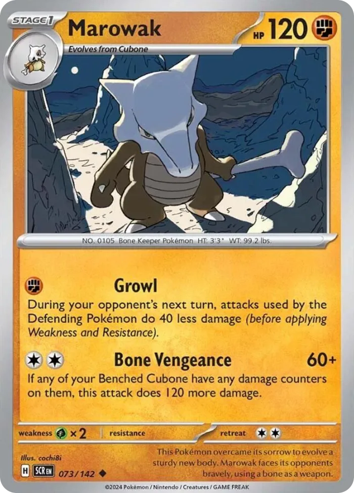 Marowak #73 Stellar Crown Pokemon card