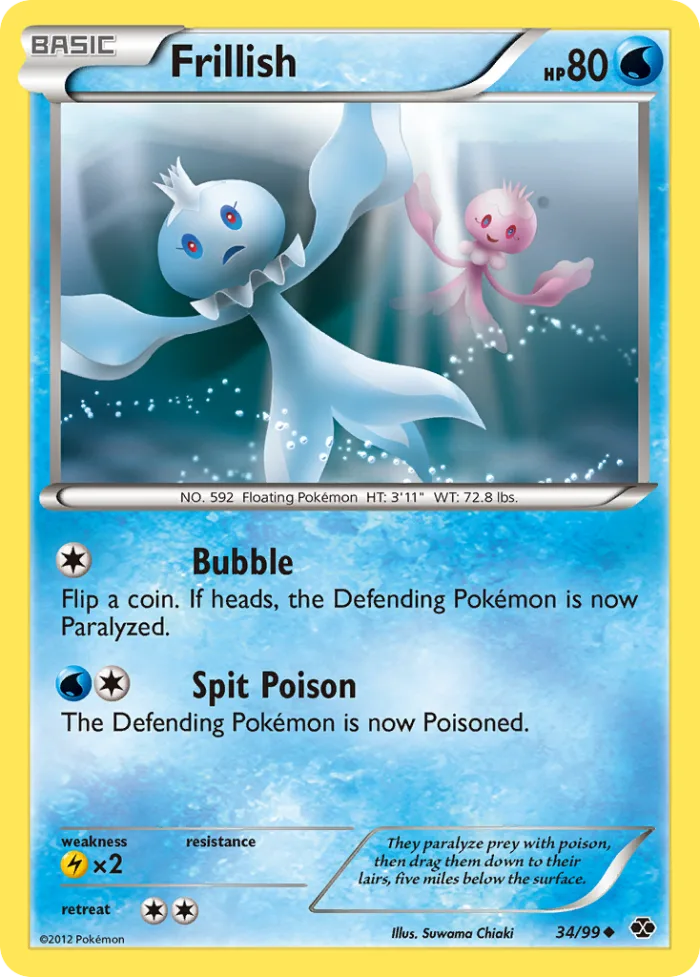 Frillish #34 Next Destinies Pokemon card