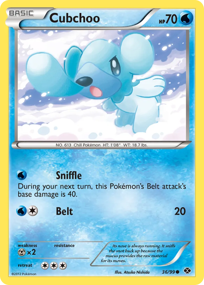 Cubchoo #36 Next Destinies Pokemon card