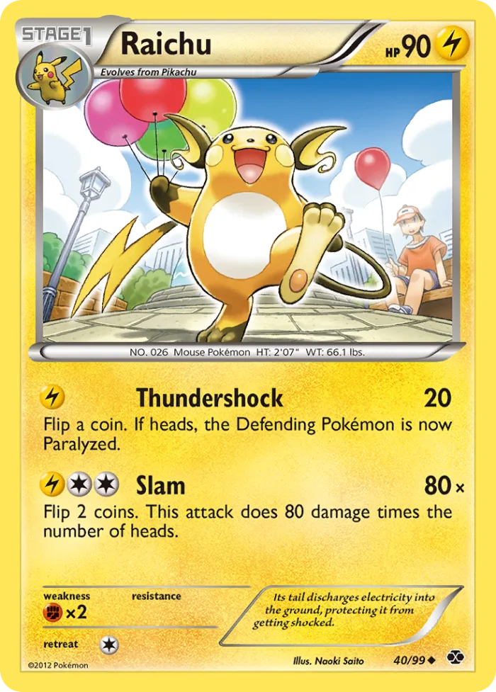 Raichu #40 Next Destinies Pokemon card