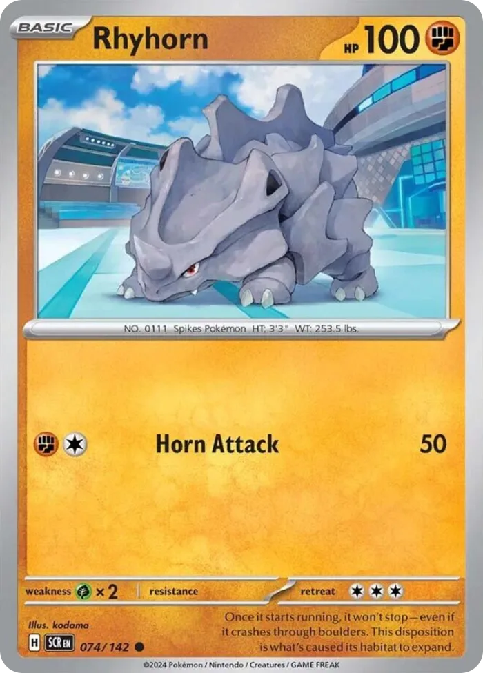 Rhyhorn #74 Stellar Crown Pokemon card