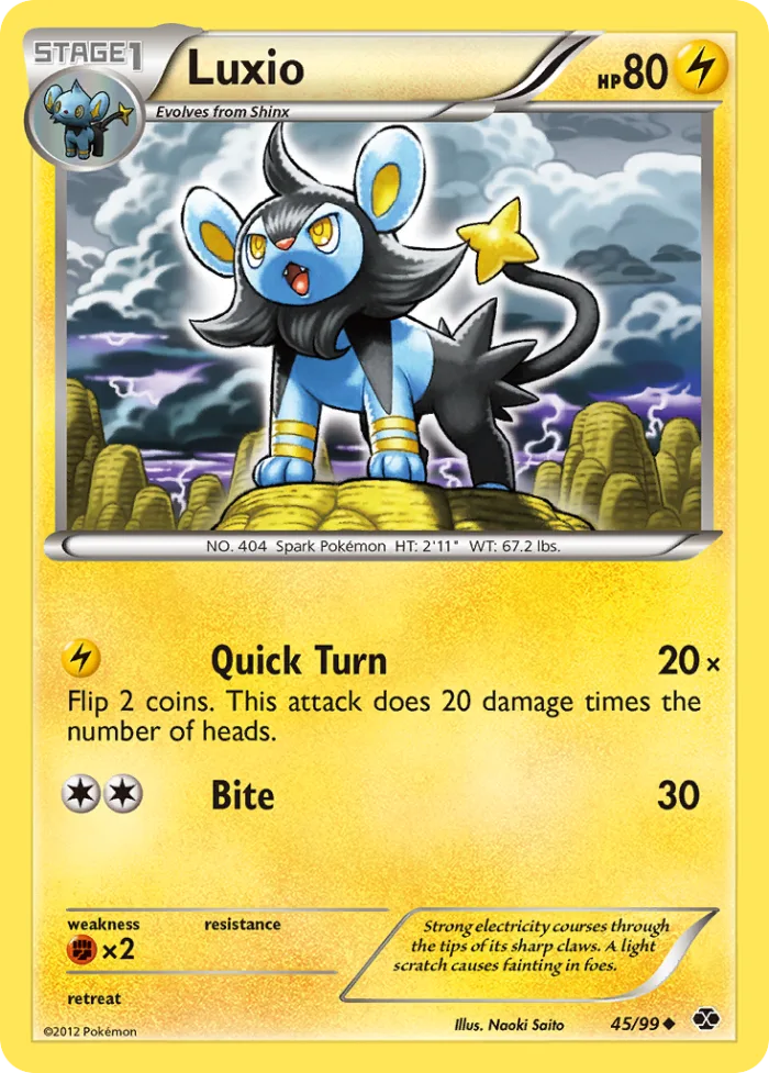 Luxio #45 Next Destinies Pokemon card