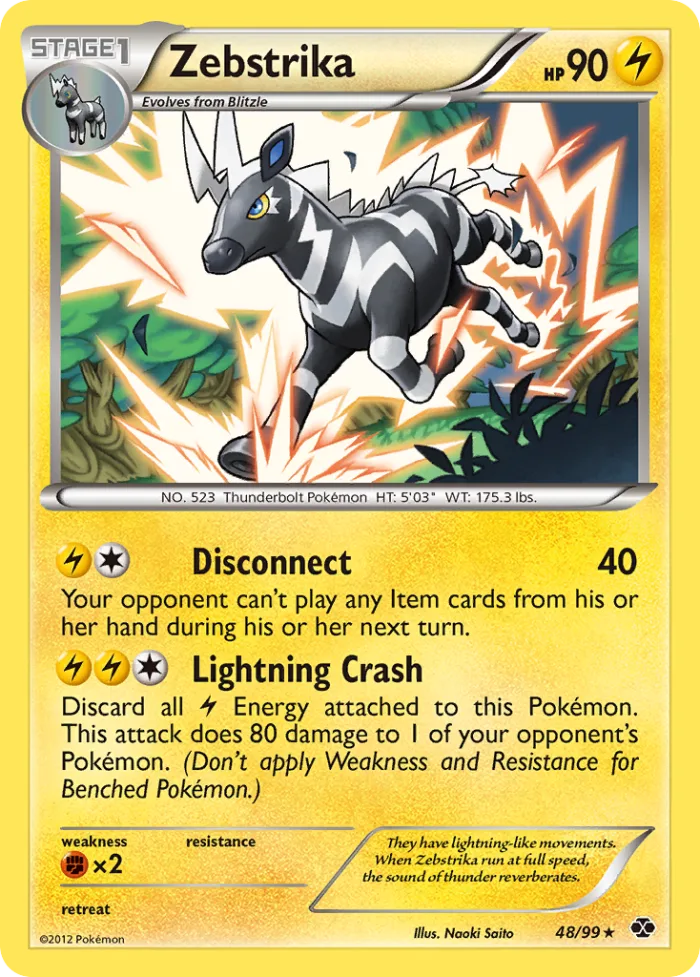 Zebstrika #48 Next Destinies Pokemon card
