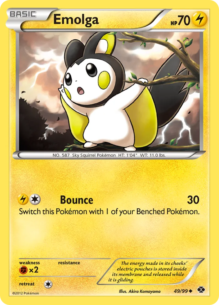 Emolga #49 Next Destinies Pokemon card