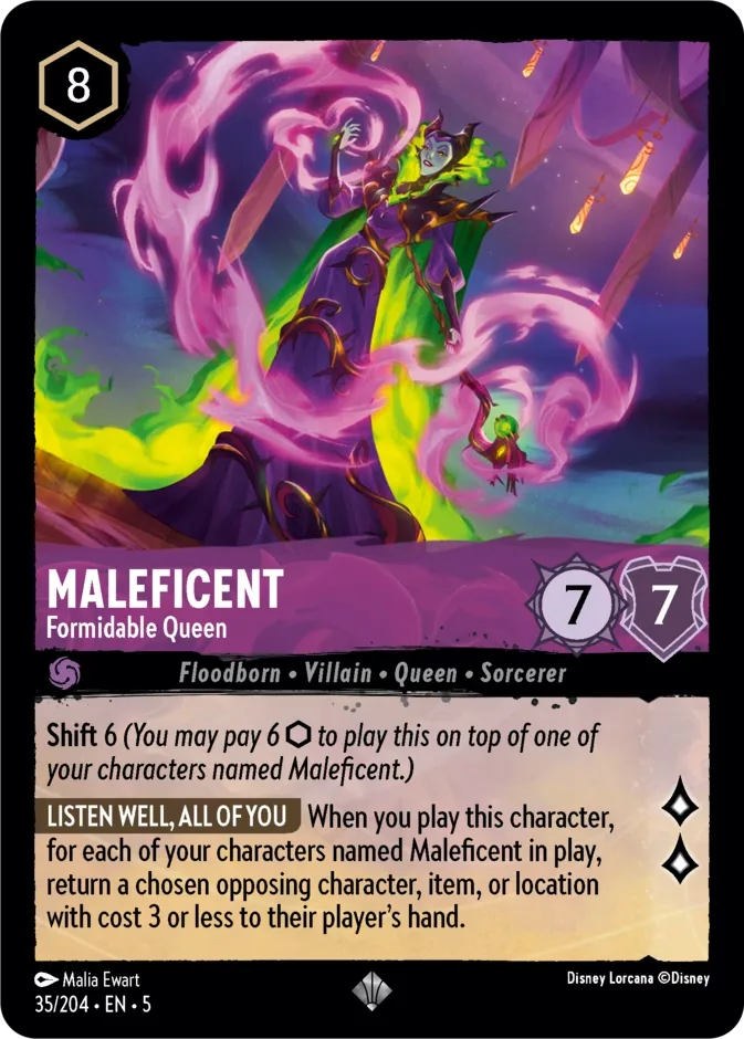 Maleficent #35 Shimmering Skies Disney Lorcana card