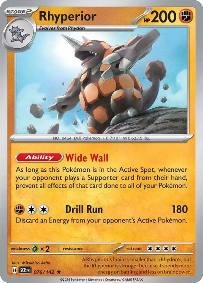 Rhyperior #76 Stellar Crown Pokemon card