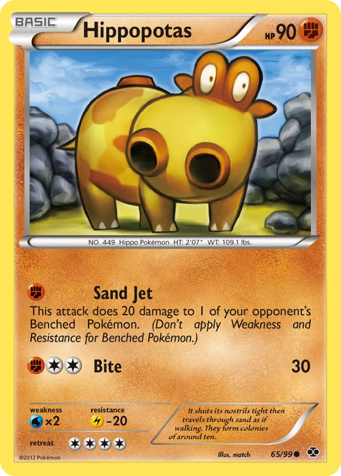 Hippopotas #65 Next Destinies Pokemon card