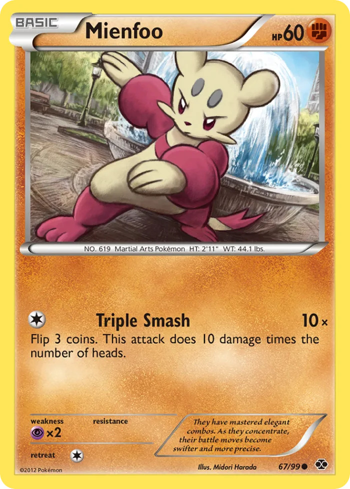 Mienfoo #67 Next Destinies Pokemon card