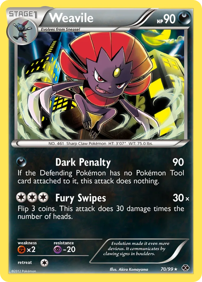 Weavile #70 Next Destinies Pokemon card