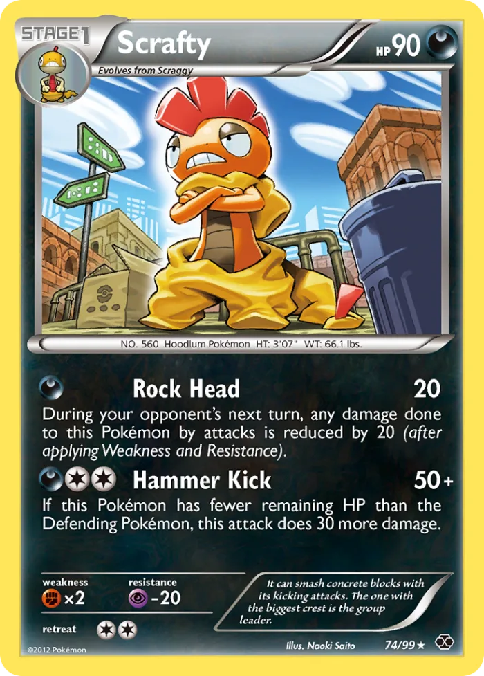 Scrafty #74 Next Destinies Pokemon card