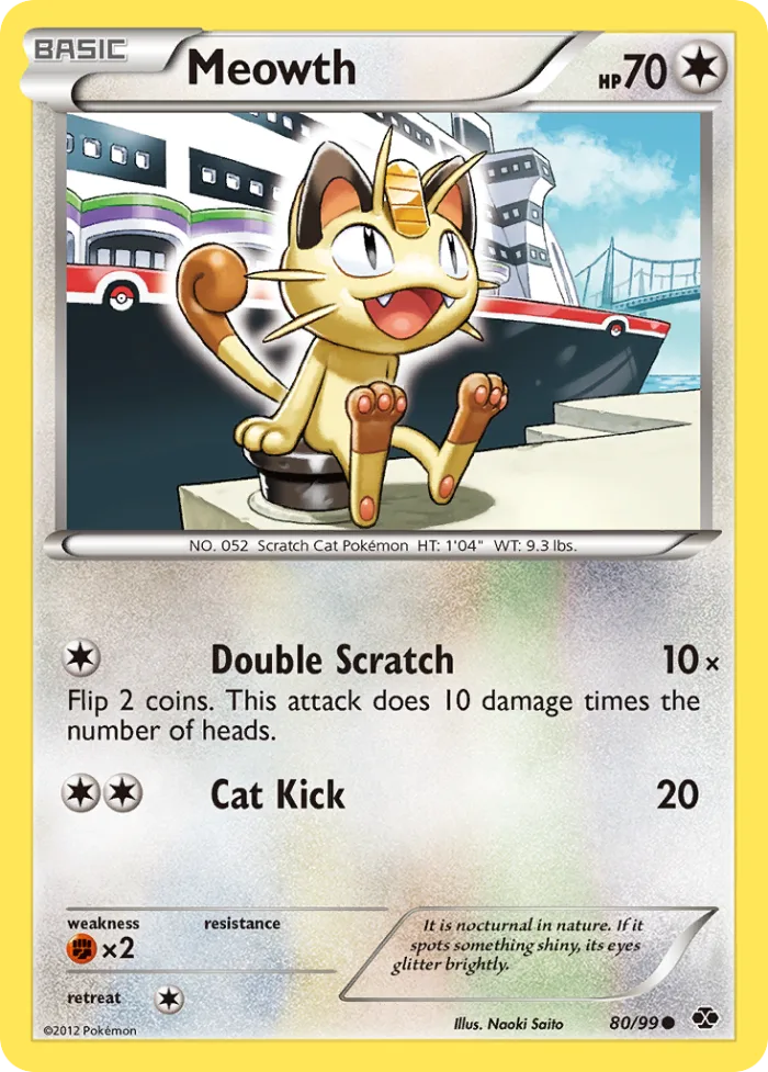 Meowth #80 Next Destinies Pokemon card
