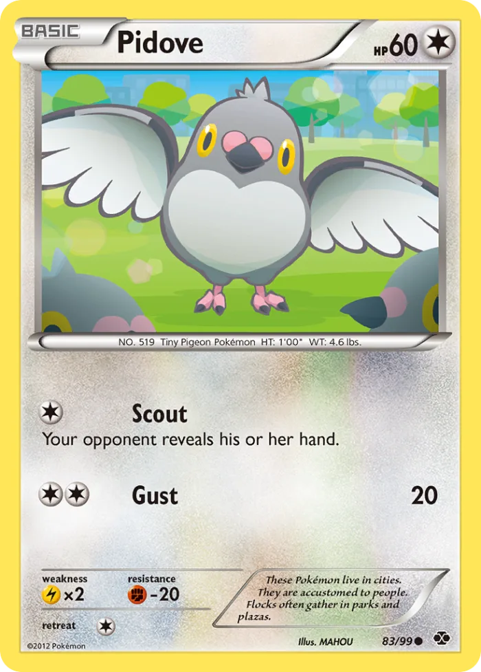 Pidove #83 Next Destinies Pokemon card