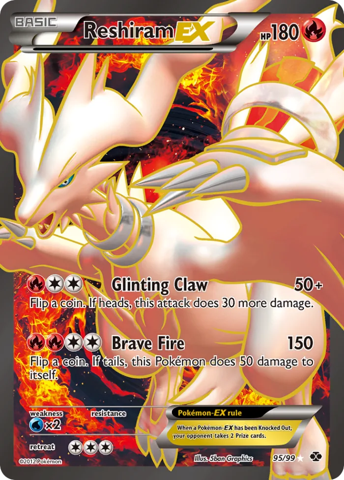Reshiram-EX #95 Next Destinies Pokemon card