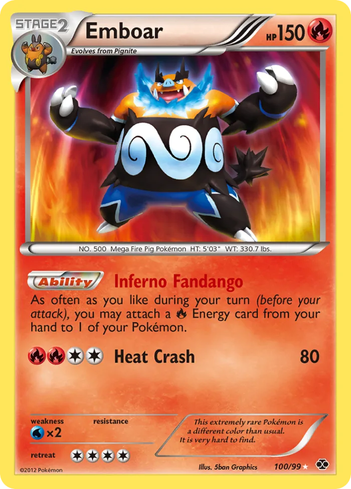 Emboar #100 Next Destinies Pokemon card