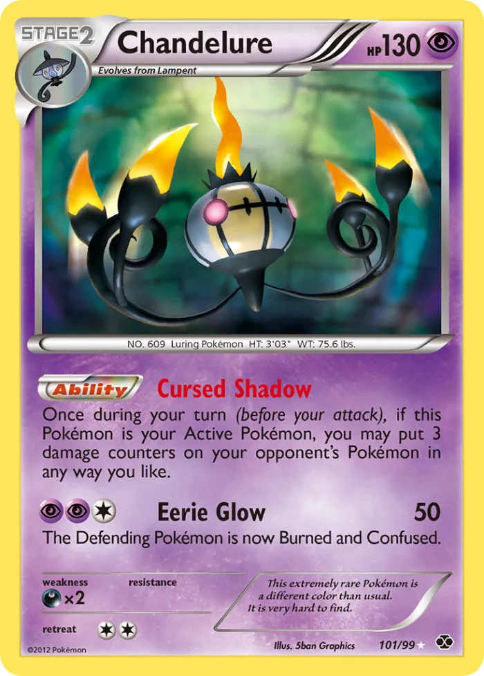 Chandelure #101 Next Destinies Pokemon card