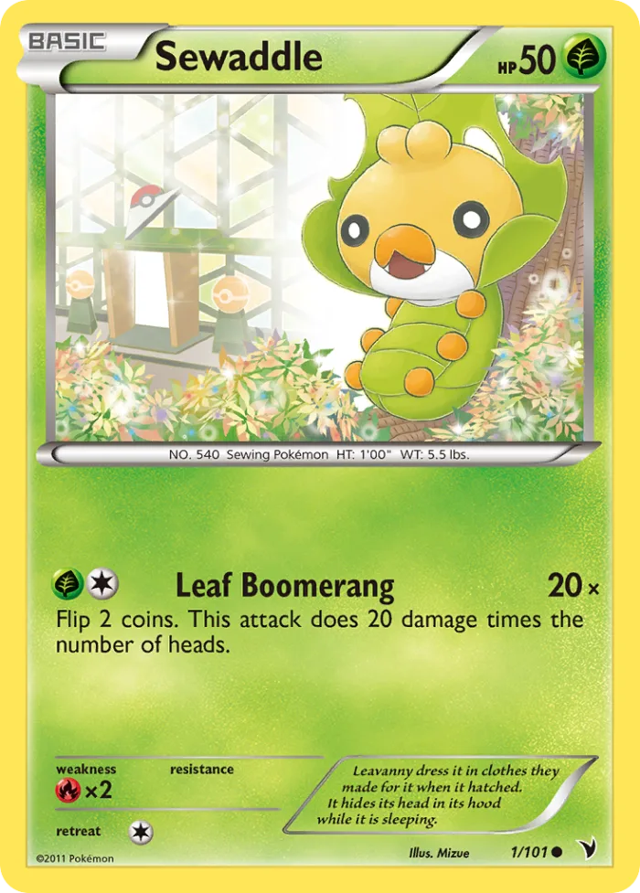 Sewaddle #1 Noble Victories Pokemon card