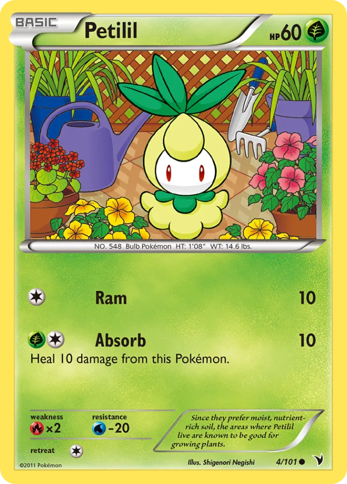 Petilil #4 Noble Victories Pokemon card