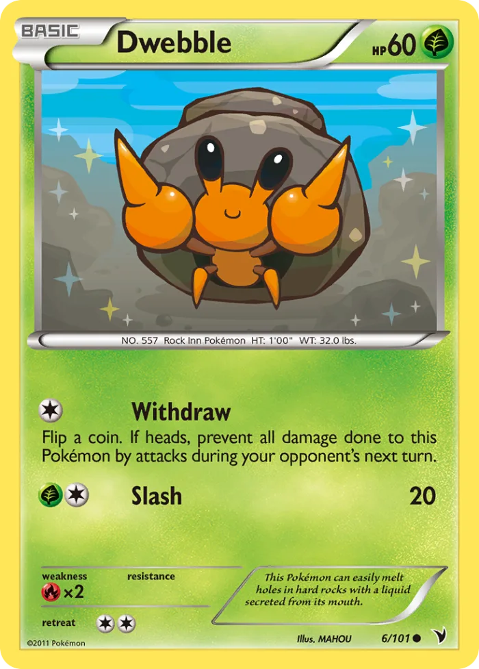 Dwebble #6 Noble Victories Pokemon card