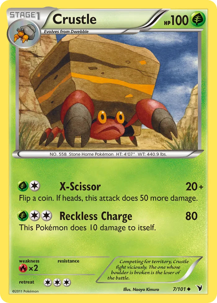Crustle #7 Noble Victories Pokemon card