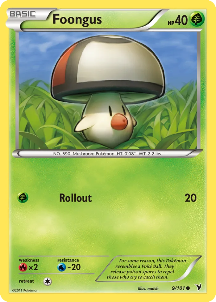 Foongus #9 Noble Victories Pokemon card