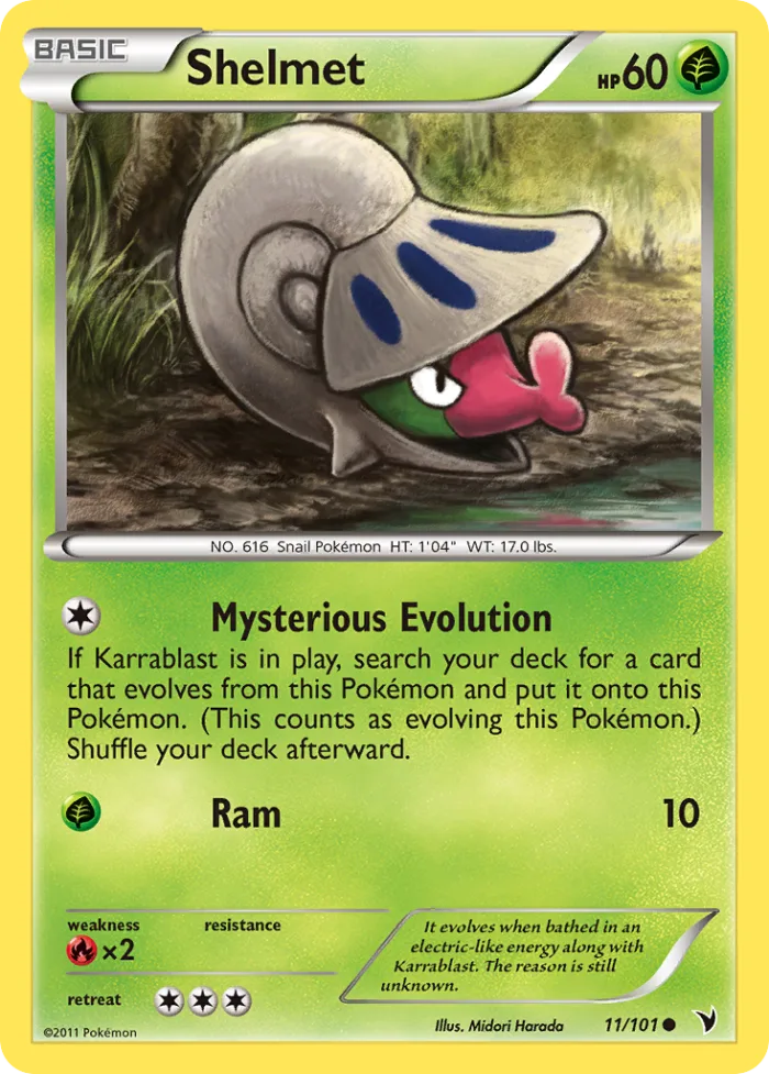Shelmet #11 Noble Victories Pokemon card
