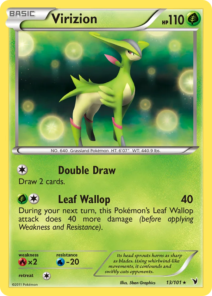 Virizion #13 Noble Victories Pokemon card